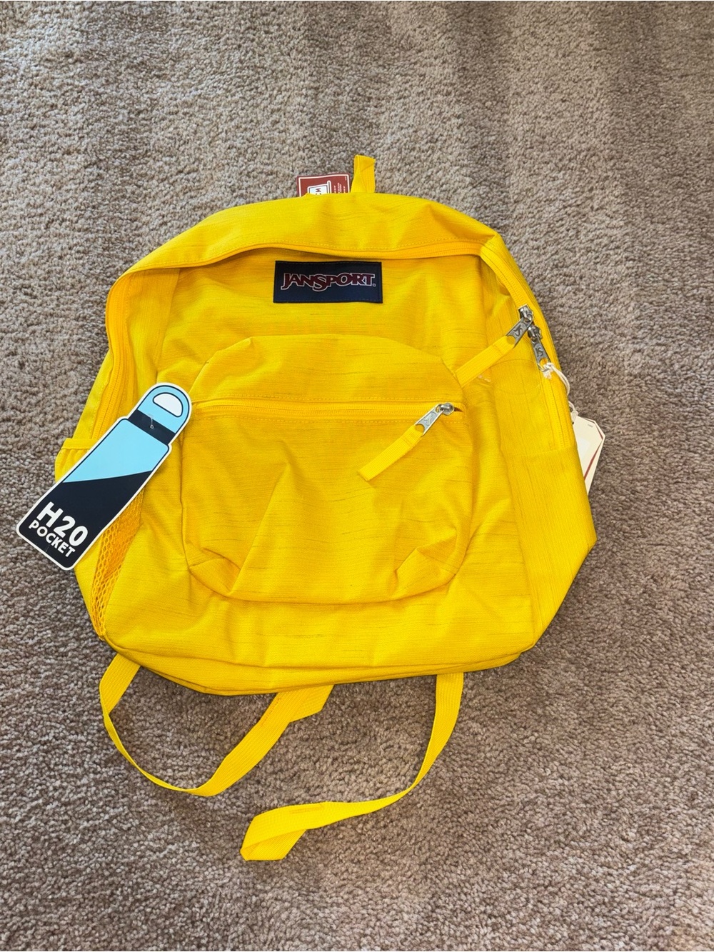 Jansport Kids Yellow Classic Backpack with Front Pocket new